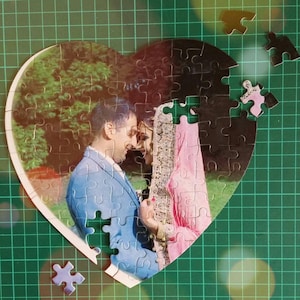Rompecabezas de corazón personalizado, rompecabezas de corazón, agregue su propio rompecabezas con foto, rompecabezas de cartón con imágenes. Su rompecabezas con imágenes. Regalo de rompecabezas personalizado