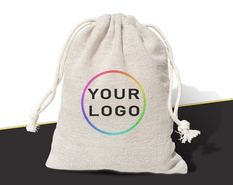custom LOGO BAG, personalised product bag, coffee bags, tea bags, logo drawstring pouch, cotton gift bag, jute burlap gift bag, printed sack