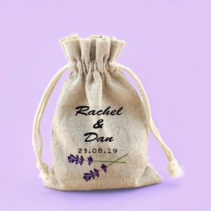 LAVENDER WEDDING FAVOR bags, purple lavender drawstring bag, custom burlap bags, jute wedding gift bags, burlap bag, rustic favor, mauve bag