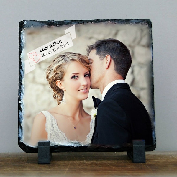 PHOTO ON ROCK Wedding, Anniversary, Couple personalised gift. Custom printed photo frame. Picture frame for memories print. Photography love