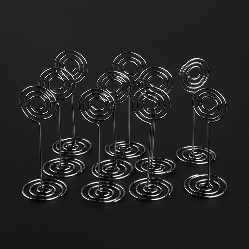 10/20/50 Heart Place CARD HOLDER Silver WIRE wedding name Etsy