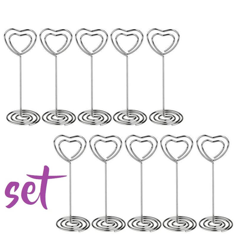 10/20/50 Circle Place CARD HOLDER Silver WIRE Name Card Etsy