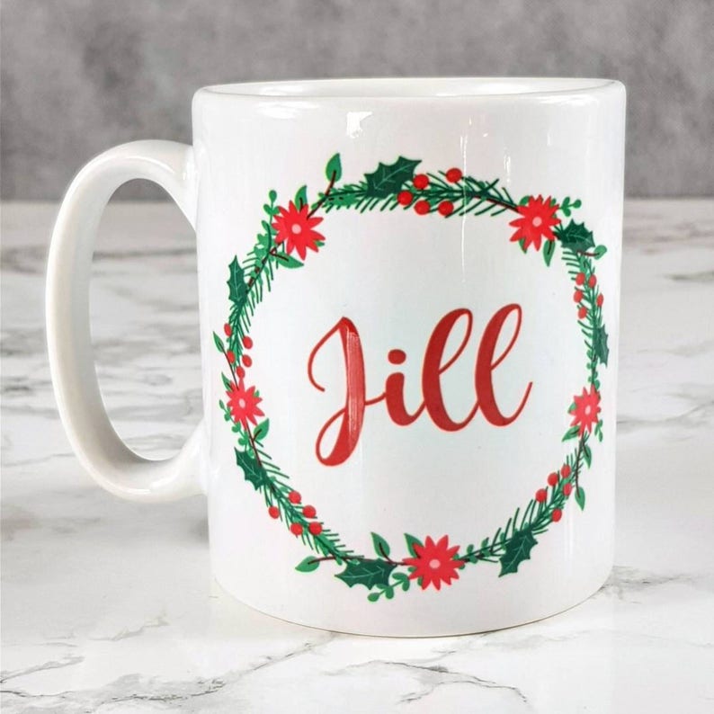 WINTER WREATH Personalised Mug. Personalised Christmas Mug Etsy UK