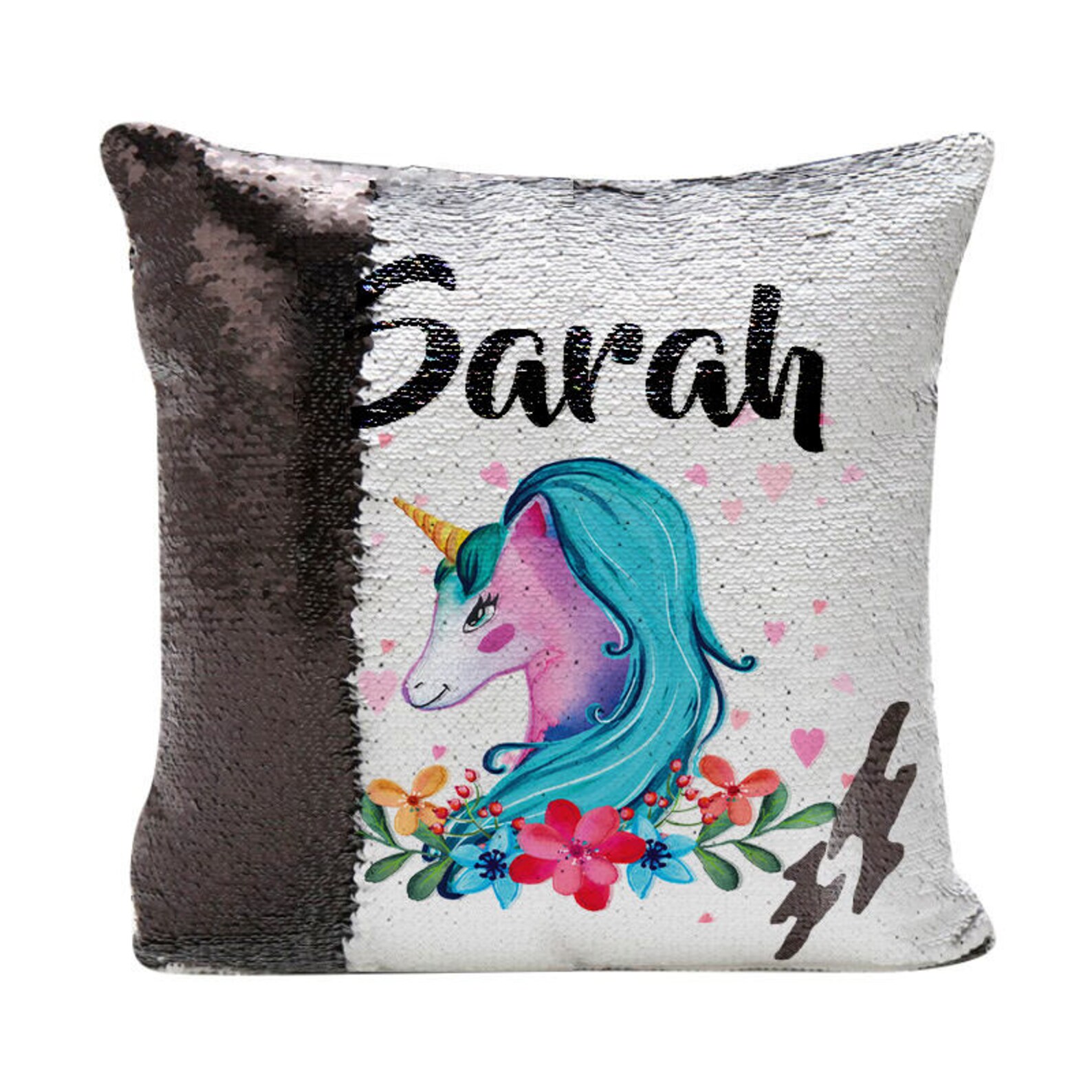 UNICORN Pillow Reversible SEQUINS Cushion Cover Unicorn Etsy