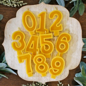 Beeswax Birthday Number Candle, Beeswax Candle, Single Digit, Birthday Candle, Birthday Party, Celebrate, Beeswax, Garden Light Candles