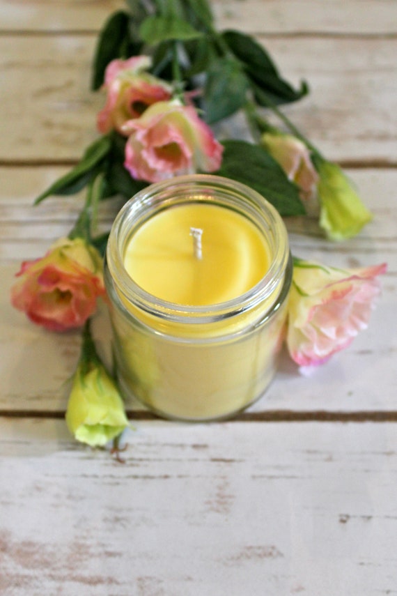 Rose Beeswax Tallow Candle Beeswax Candle Organic Rose Etsy