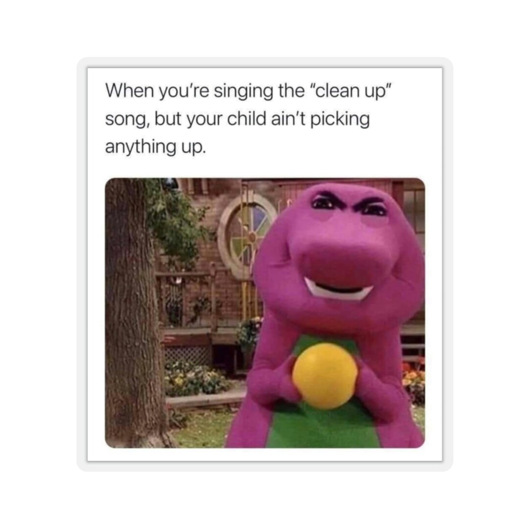 Barney Clean up Sticker - Etsy