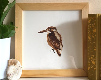 Kingfisher Painting, Kingfisher Print, Kingfisher Art, Kingfisher Ink Painting, Kingfisher Illustration, Fine Art Print, UK Wildlife