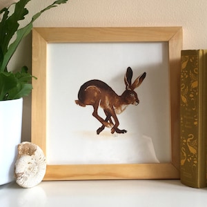 Hare Painting, Hare Print, Hare Art, Hare Ink Painting, Hare Illustration, Fine Art Print, UK Wildlife,