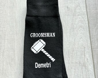 Discounted Superhero Groomsman Socks, Comic Book Fan Gift