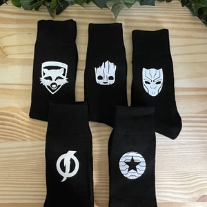 Groomsman Superhero Socks/Gifts for Groom/Wedding Socks,/Party Socks/Marvel Comics/DC Comics/Avengers Lovers/Comic Fans/Great Quality/Prom image 5