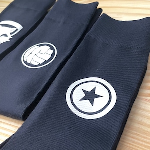 Groomsman Superhero Socks/Gifts for Groom/Wedding Socks,/Party Socks/Marvel Comics/DC Comics/Avengers Lovers/Comic Fans/Great Quality/Prom image 6