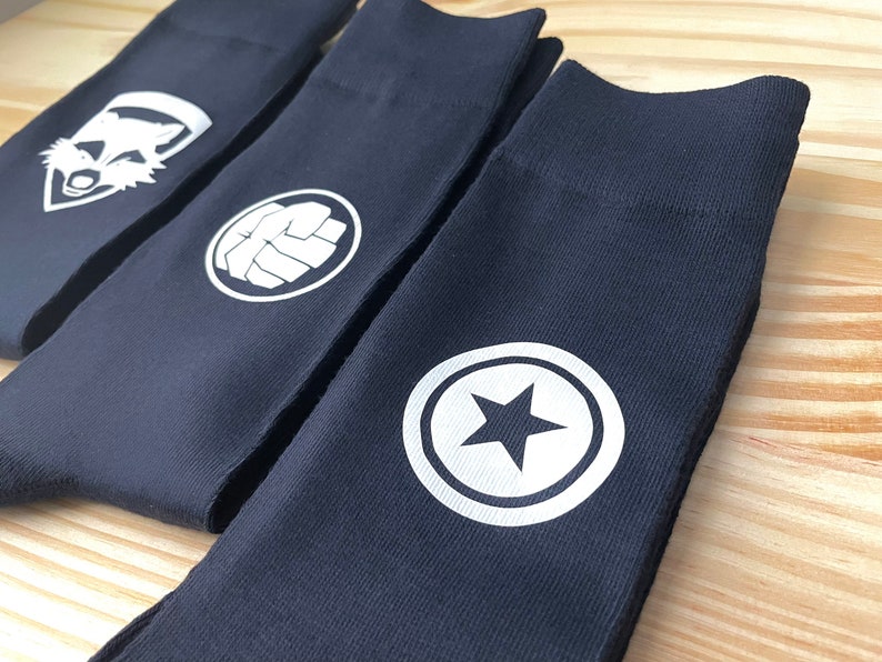 Groomsman Superhero Socks/Gifts for Groom/Wedding Socks,/Party Socks/Marvel Comics/DC Comics/Avengers Lovers/Comic Fans/Great Quality/Prom image 6