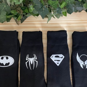 Groomsman Superhero Socks/Gifts for Groom/Wedding Socks,/Party Socks/Marvel Comics/DC Comics/Avengers Lovers/Comic Fans/Great Quality/Prom image 3