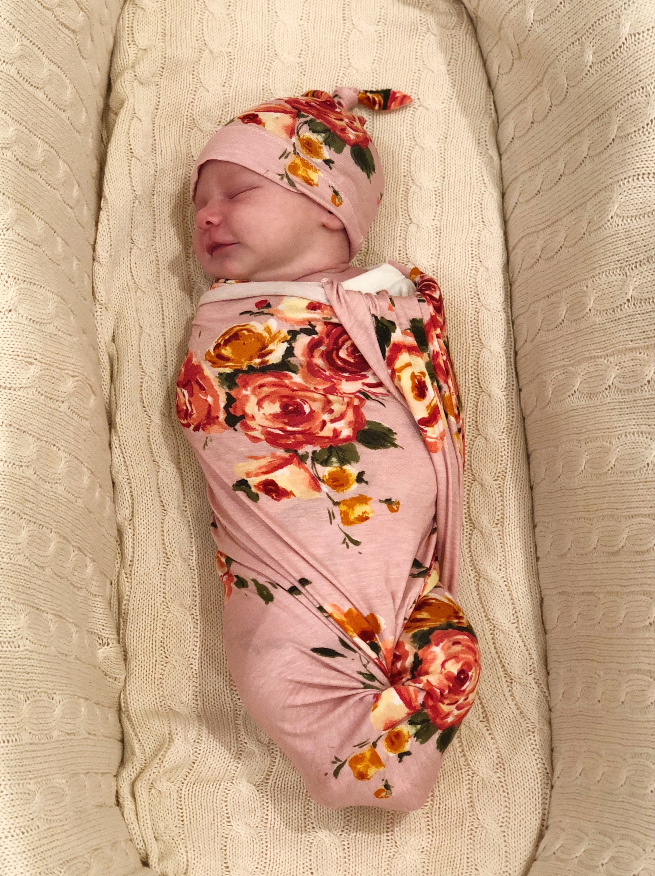 Baby Girl Swaddle Blanket and Bundle Option in Pink Cabbage Etsy