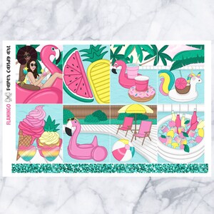 EC MINI Kit Flamingo // Weekly Planner Stickers Kit // Erin Condren