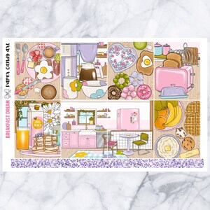 Zestaw EC DELUXE Breakfast Dream // Zestaw naklejek do tygodniowego planera // Erin Condren