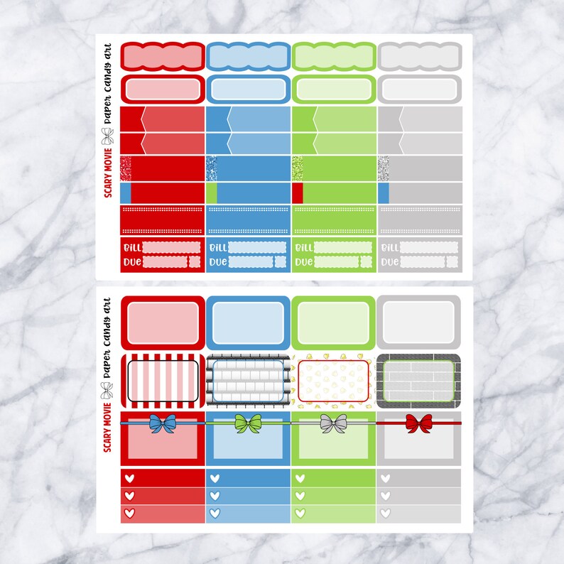 EC DELUXE KIT Scary Movie Weekly Planner Stickers Kit Erin Condren