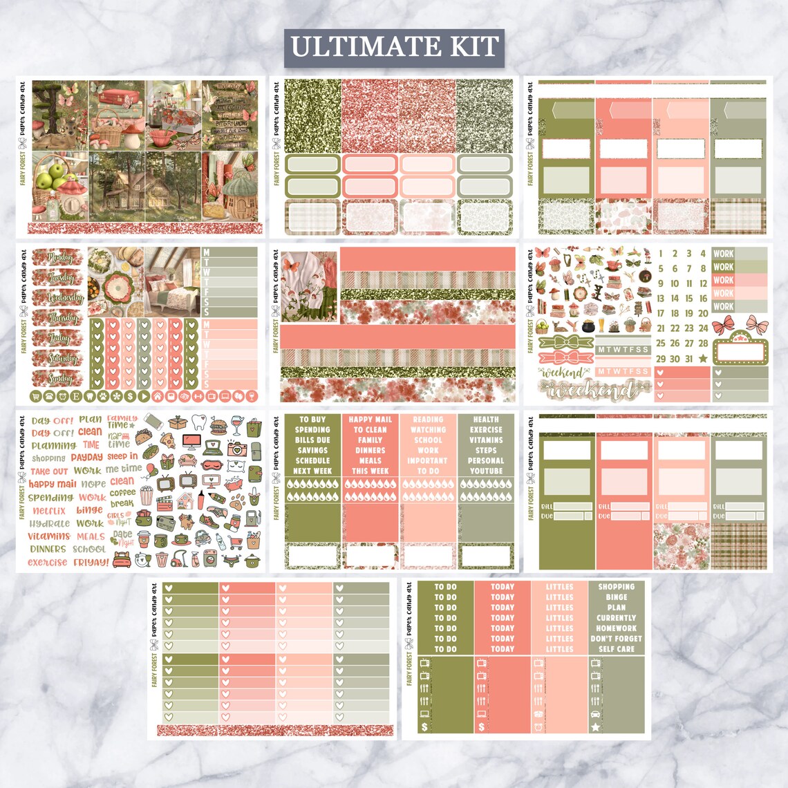 EC Kit Fairy Forest // Weekly Planner Stickers Kit // Erin Condren - Etsy