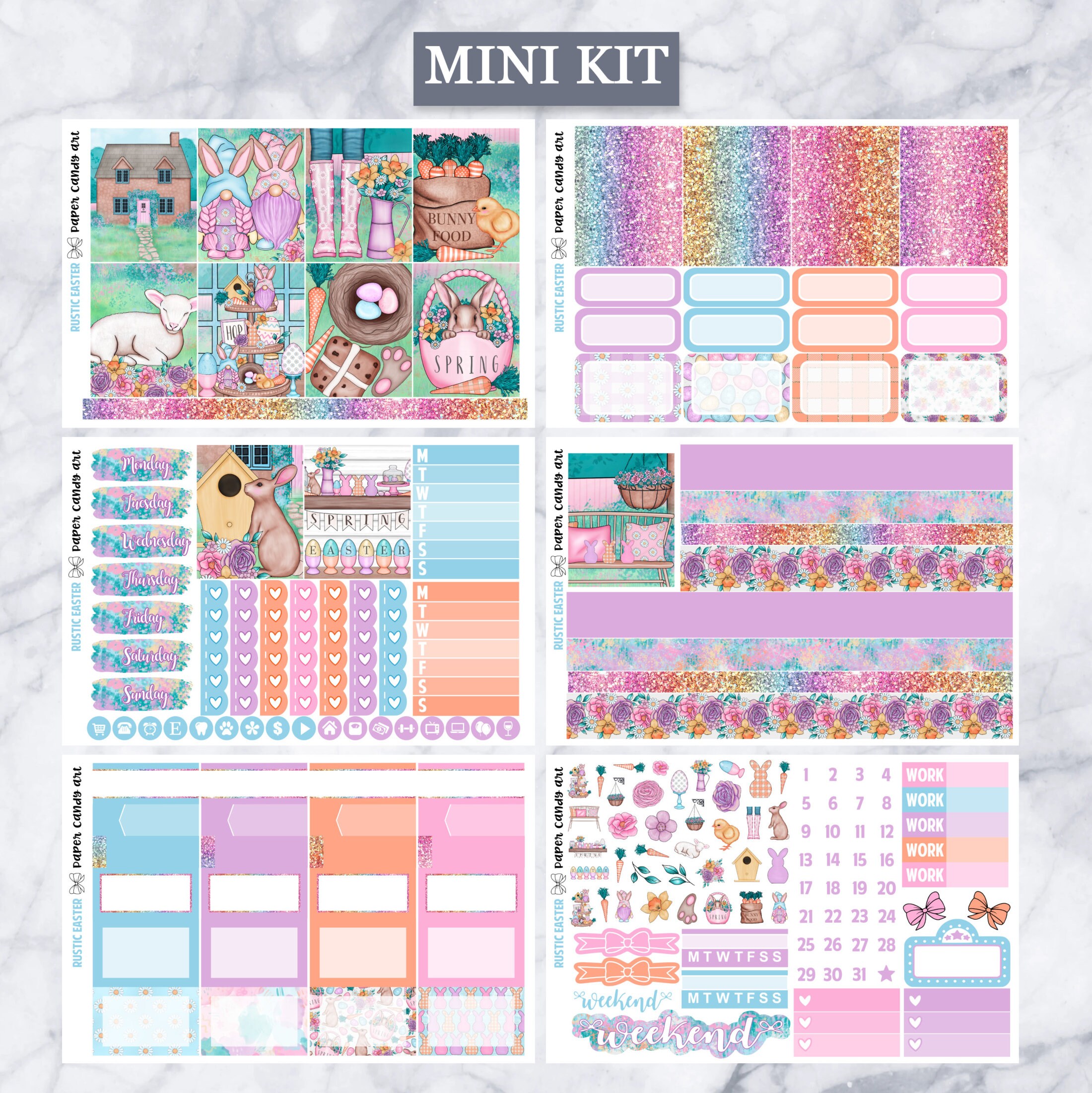 EC Kit Rustic Easter // Weekly Planner Stickers Kit // Erin Condren - Etsy