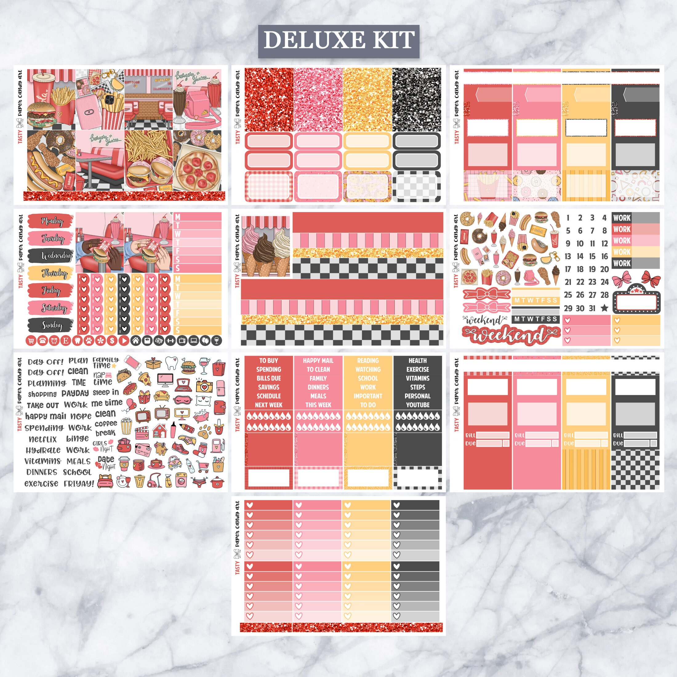 EC Kit Tasty // Weekly Planner Stickers Kit // Erin Condren - Etsy