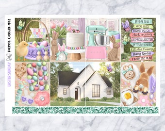 Kit EC Domingo de Pascua // Kit de pegatinas para planificador semanal // Erin Condren