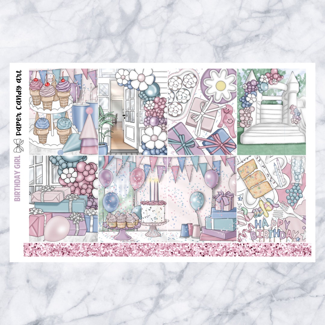 EC Kit Birthday Girl // Weekly Planner Stickers Kit // Erin Condren - Etsy