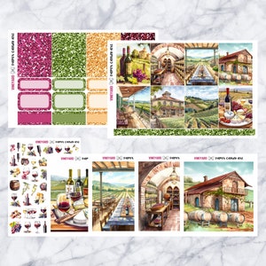 ADD-ONS Vineyard // Planner Stickers // double box, glitter headers, full boxes, deco