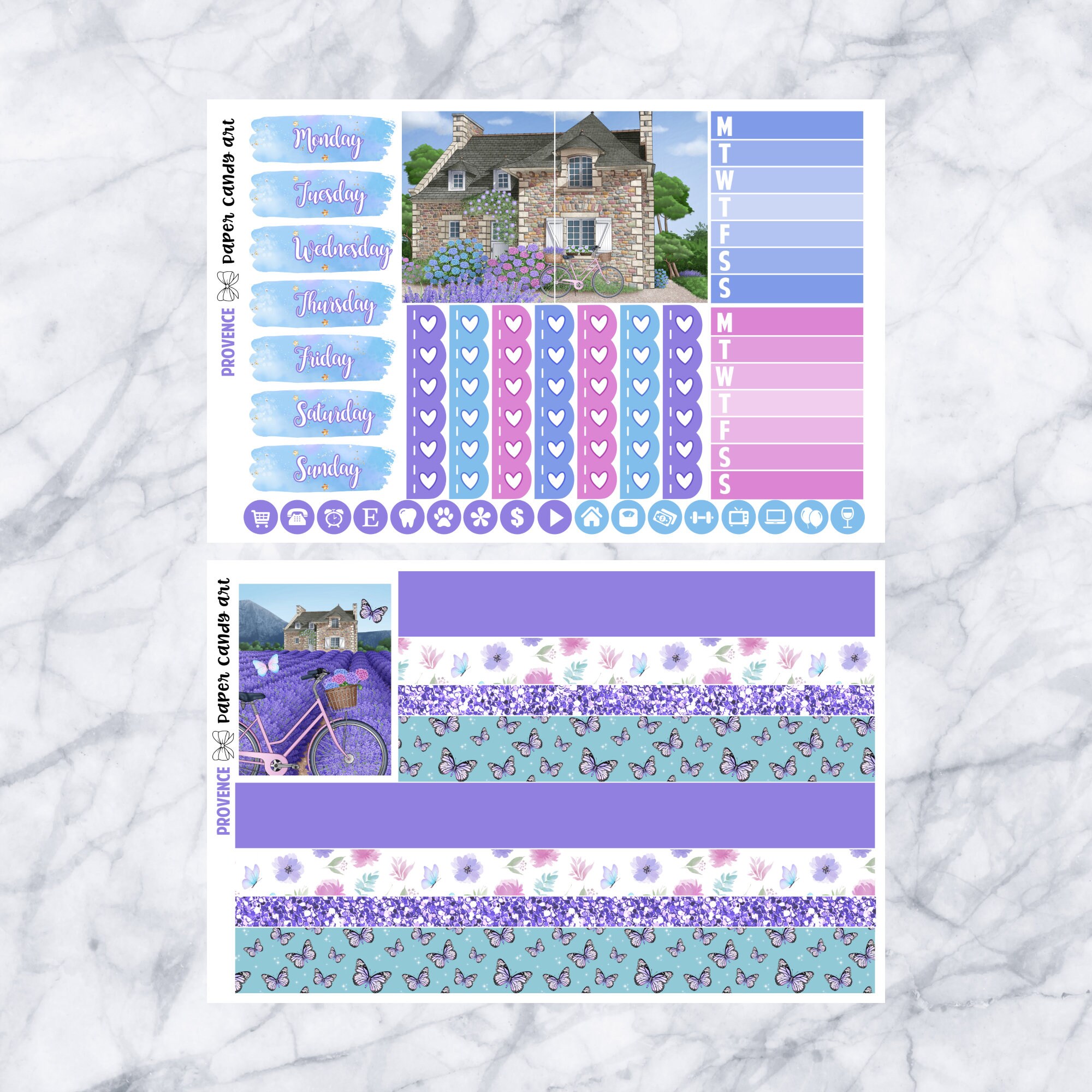 EC MINI Kit Provence // Weekly Planner Stickers Kit // Erin Condren - Etsy