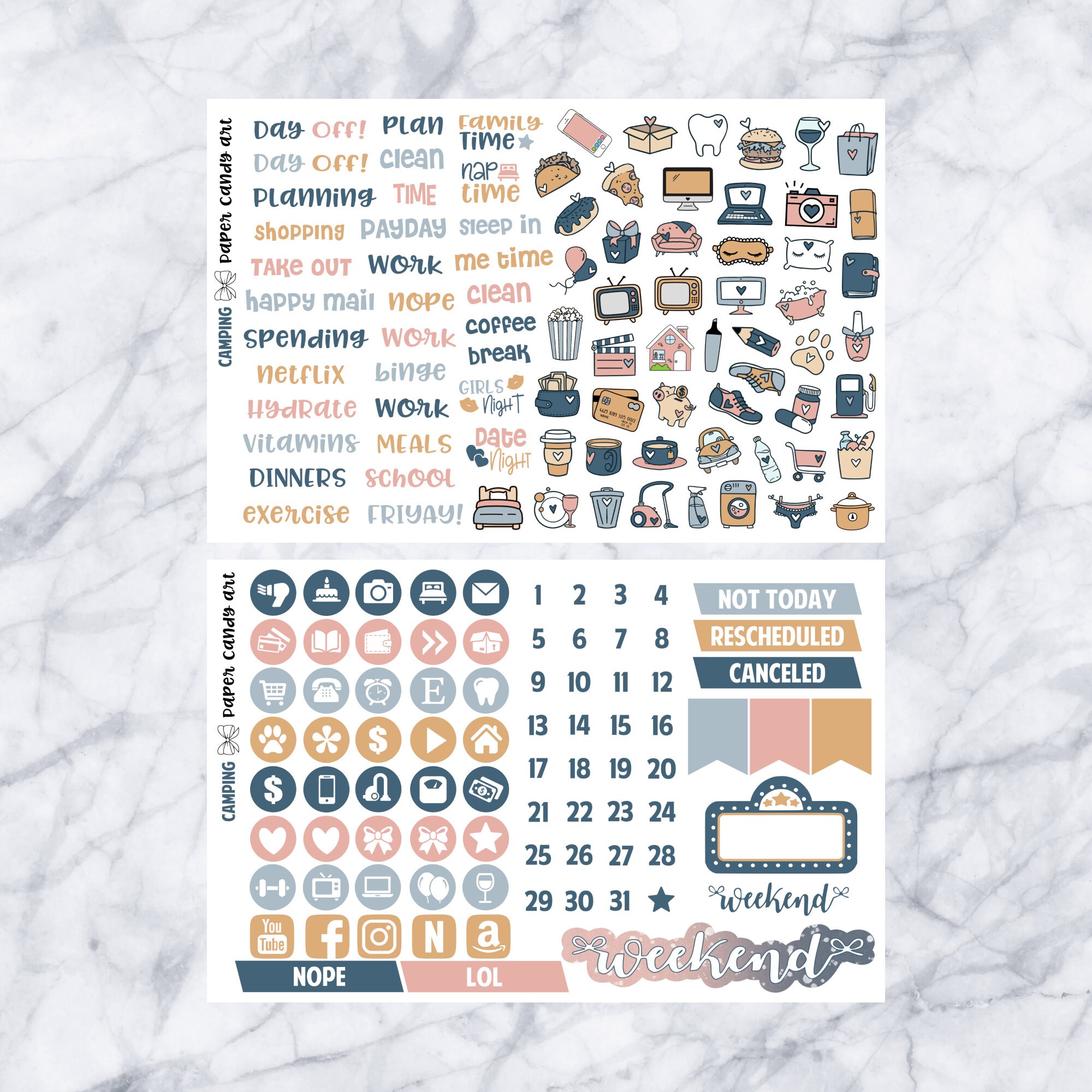 EC DELUXE Kit Camping // Weekly Planner Stickers Kit // Erin - Etsy