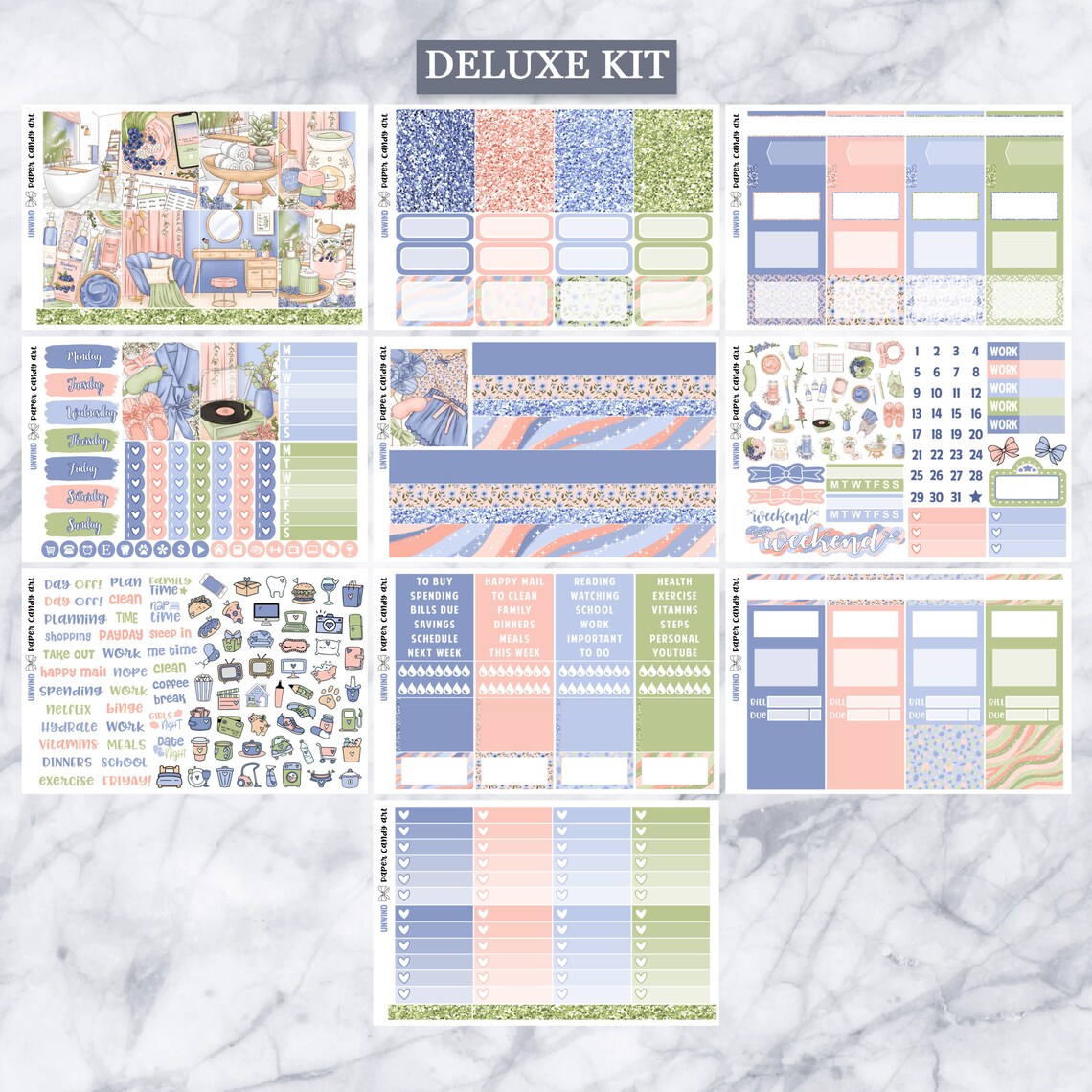 EC Kit Unwind // Weekly Planner Stickers Kit // Erin Condren - Etsy