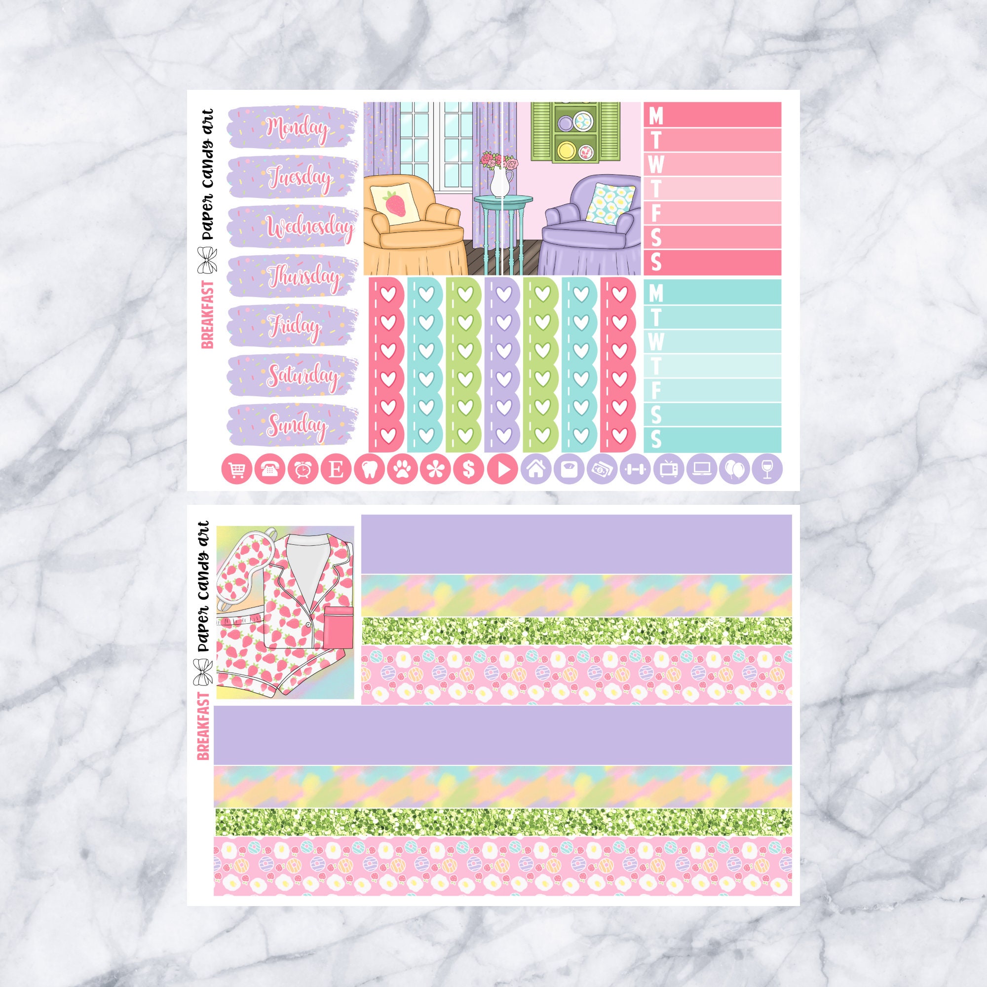EC MINI Kit Breakfast // Weekly Planner Stickers Kit // Erin Condren - Etsy