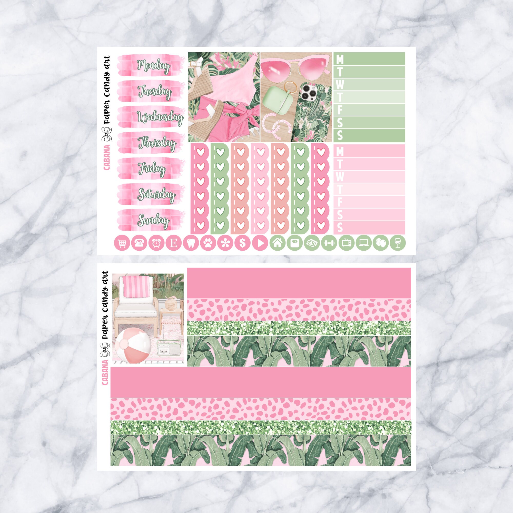 EC DELUXE Kit Cabana // Weekly Planner Stickers Kit // Erin Condren - Etsy