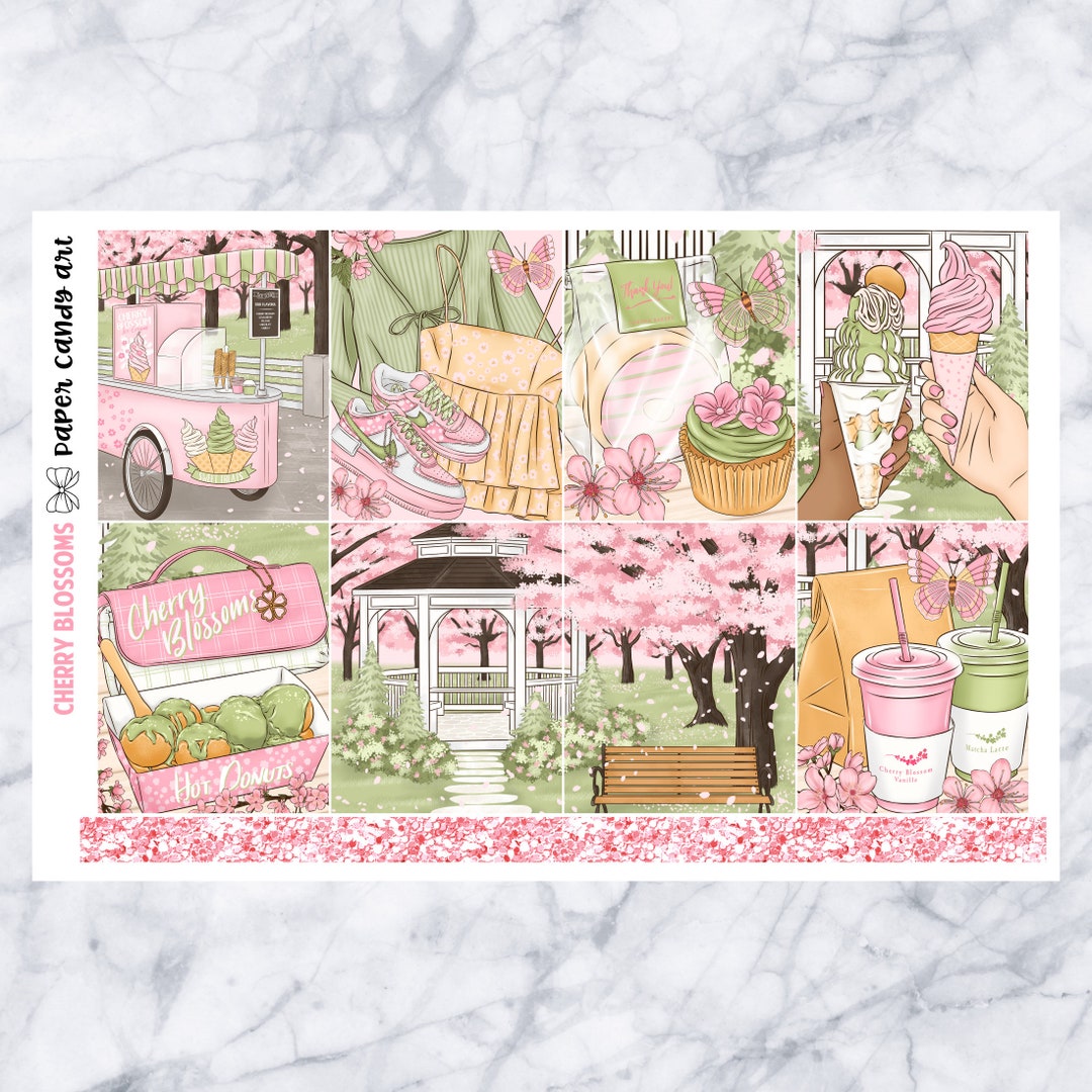 EC Kit Cherry Blossoms // Weekly Planner Stickers Kit // Erin Condren ...