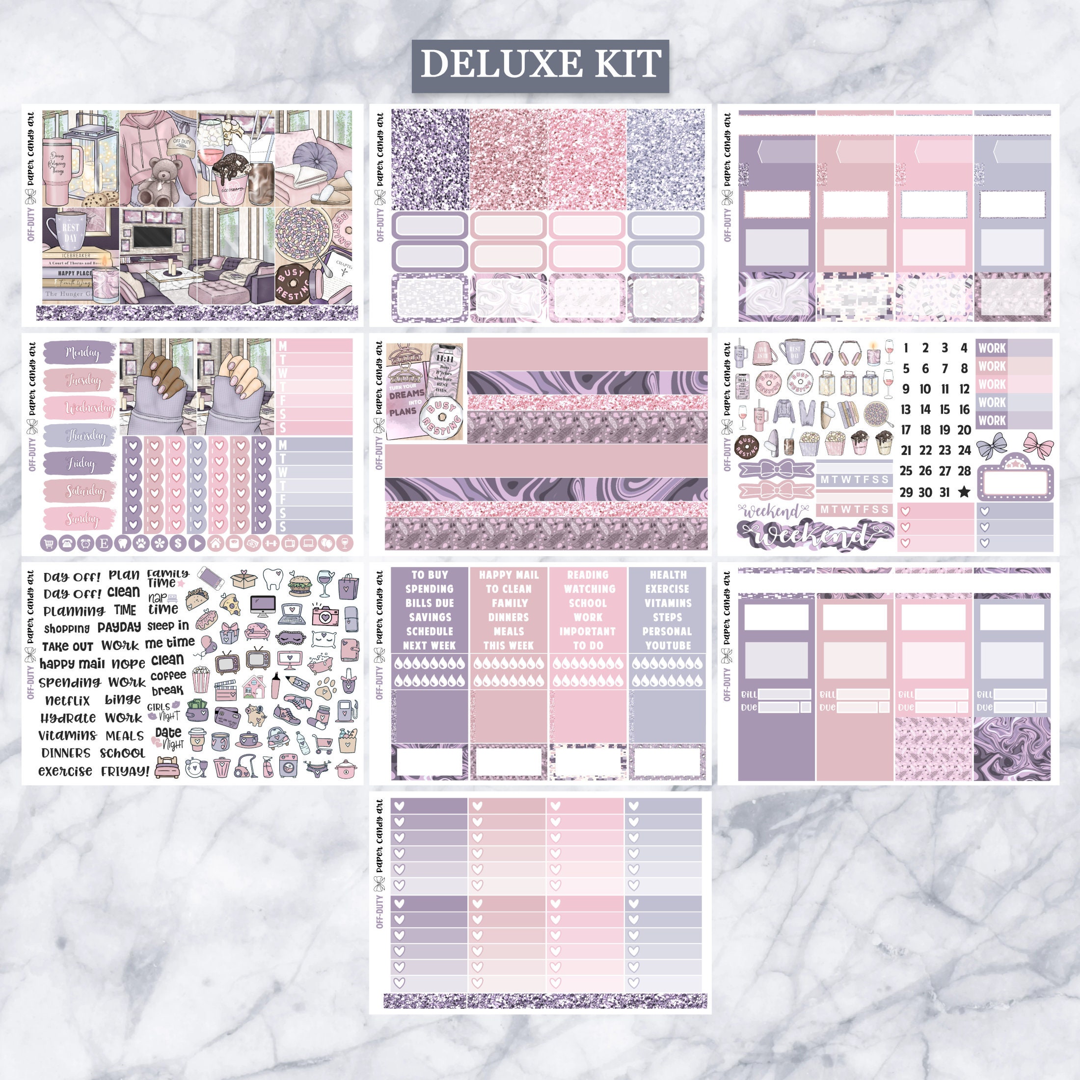 EC Kit Off-duty // Weekly Planner Stickers Kit // Erin Condren - Etsy
