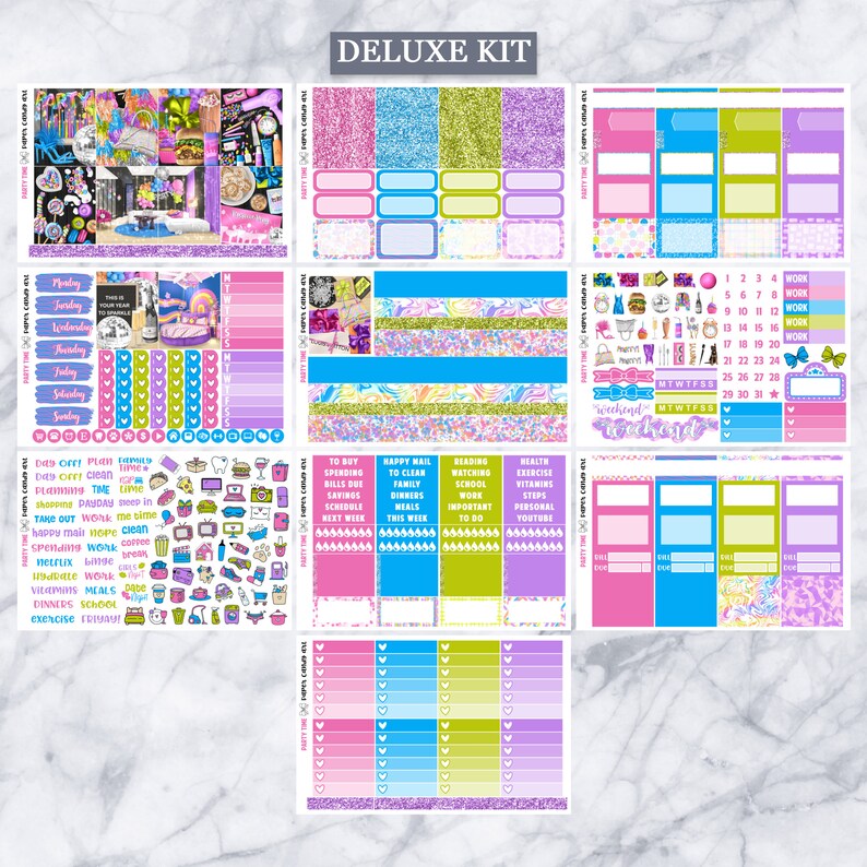 EC Kit Party Time // Weekly Planner Stickers Kit // Erin Condren - Etsy