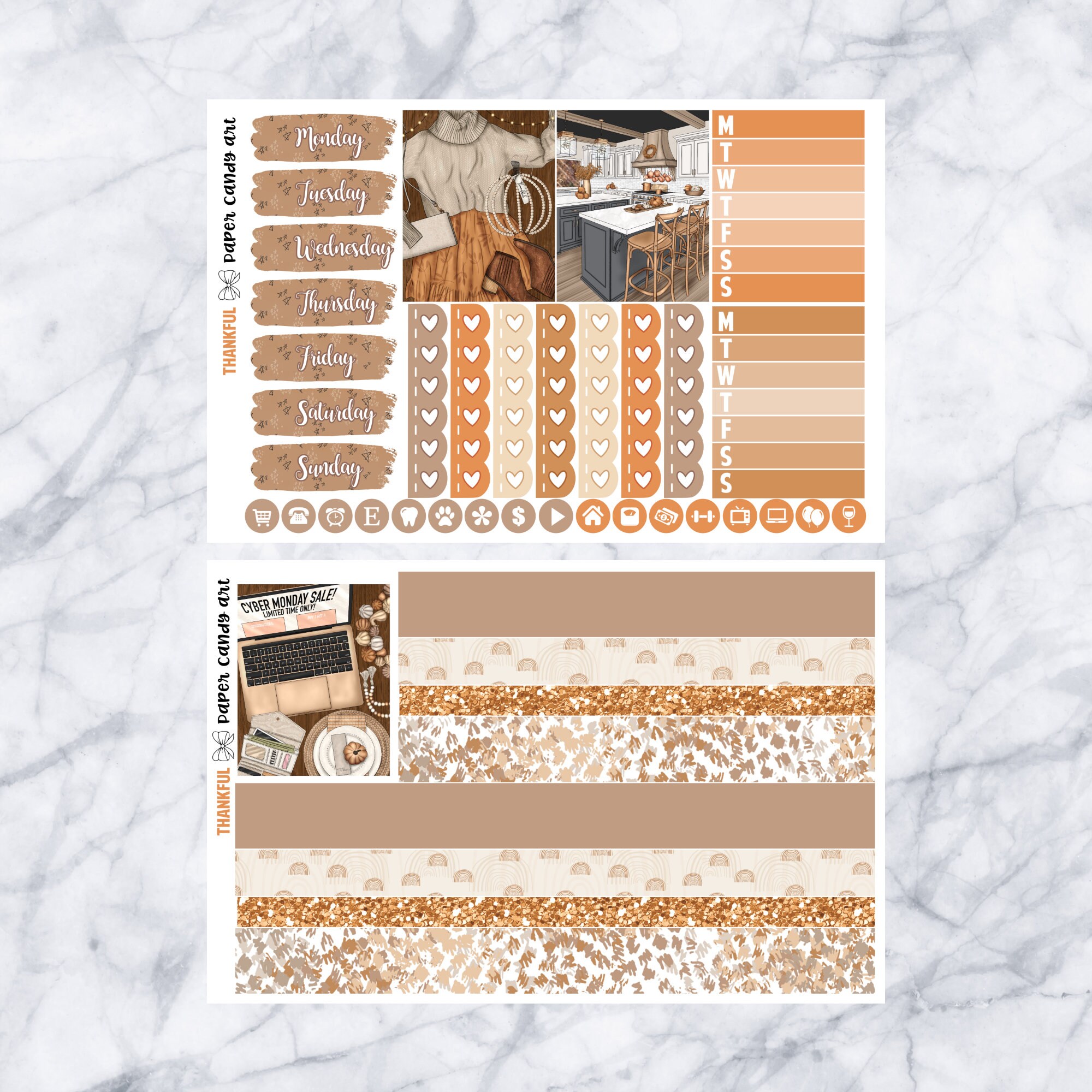EC DELUXE Kit Thankful // Weekly Planner Stickers Kit // Erin Condren ...
