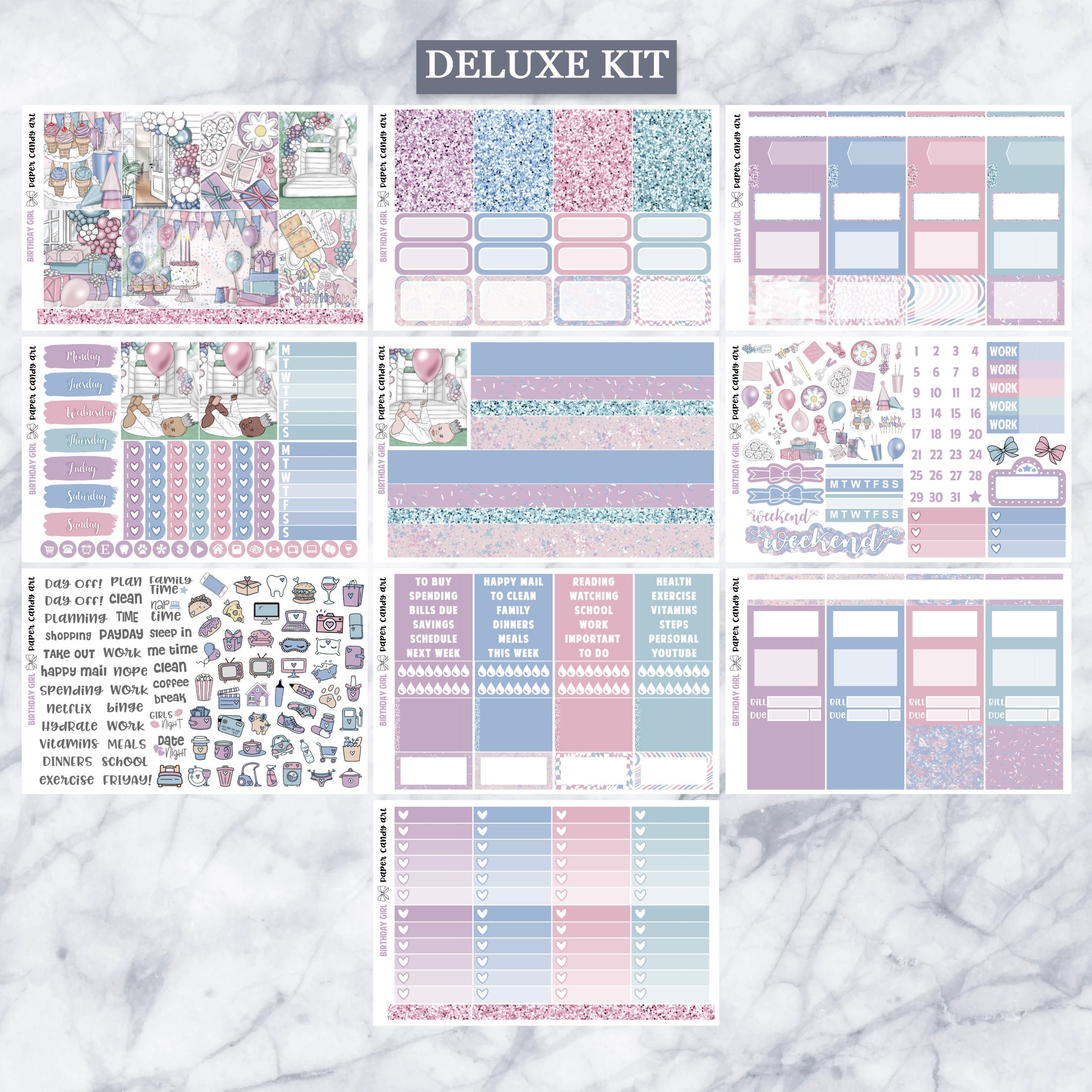 EC Kit Birthday Girl // Weekly Planner Stickers Kit // Erin Condren - Etsy