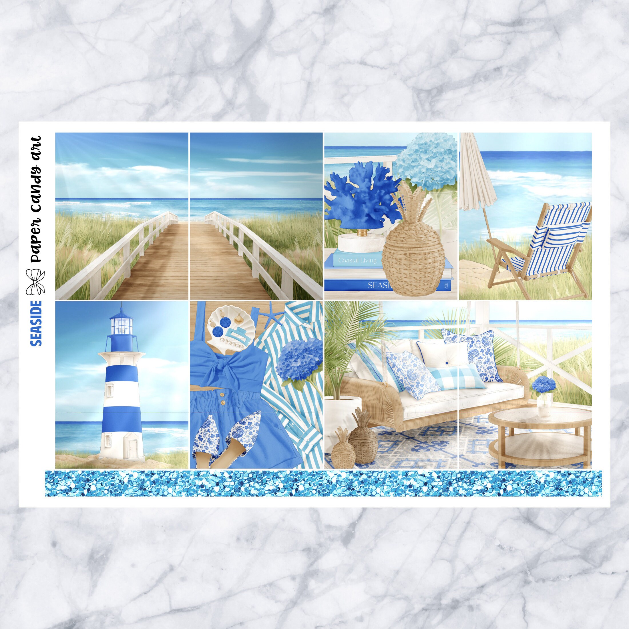EC Kit Seaside // Weekly Planner Stickers Kit // Erin Condren - Etsy