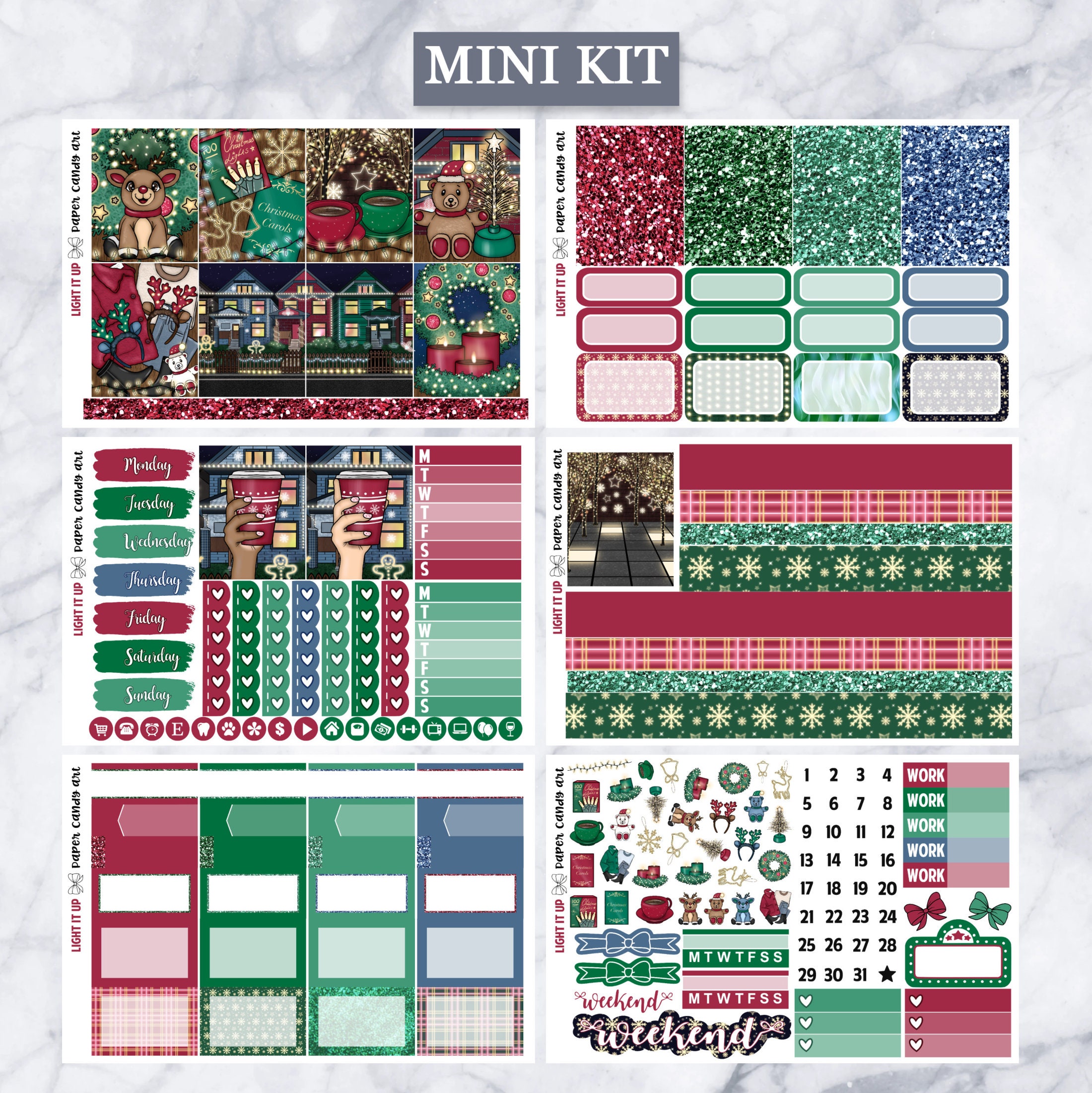 EC Kit Light It up // Weekly Planner Stickers Kit // Erin Condren - Etsy