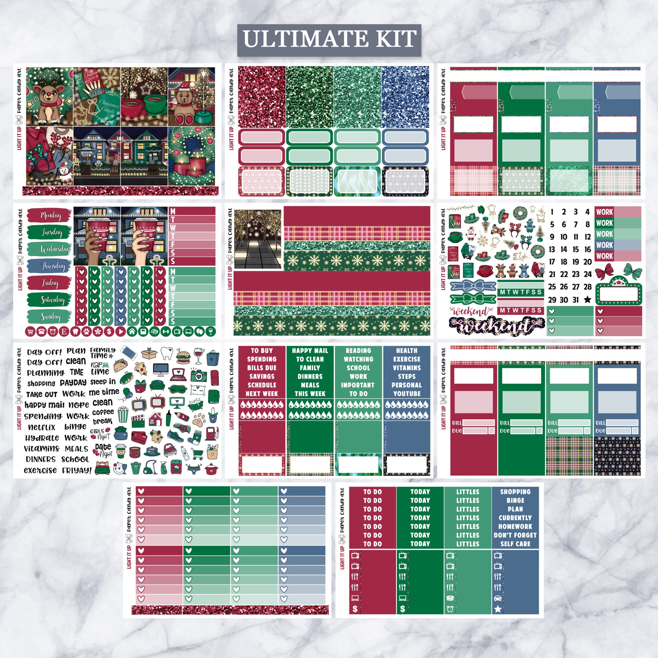 EC Kit Light It up // Weekly Planner Stickers Kit // Erin Condren - Etsy