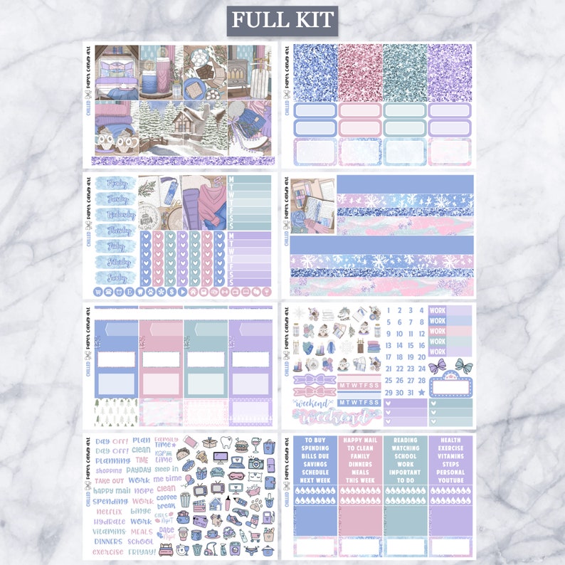 EC Kit Chilled // Weekly Planner Stickers Kit // Erin Condren - Etsy