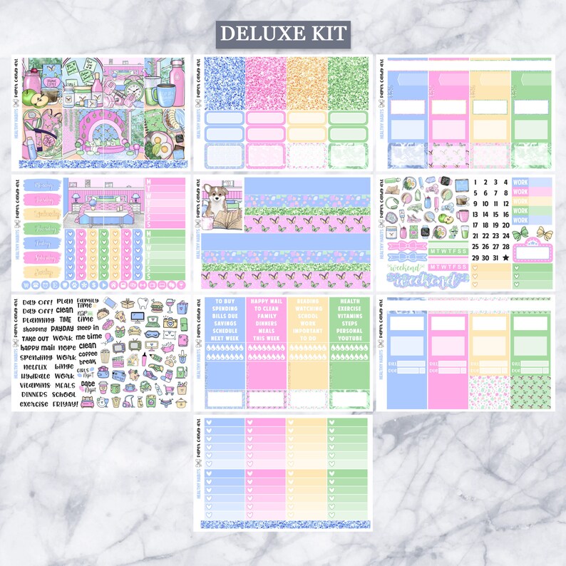 EC Kit Healthy Habits // Weekly Planner Stickers Kit // Erin Condren - Etsy