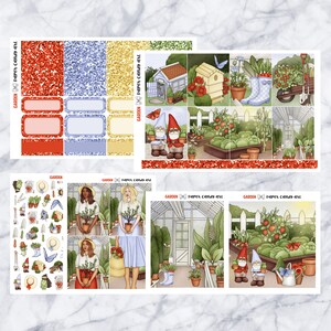 ADD-ONS Garden // Adesivos para planejador // caixa dupla, cabeçalhos brilhantes, caixas cheias, decoração, meninas da moda