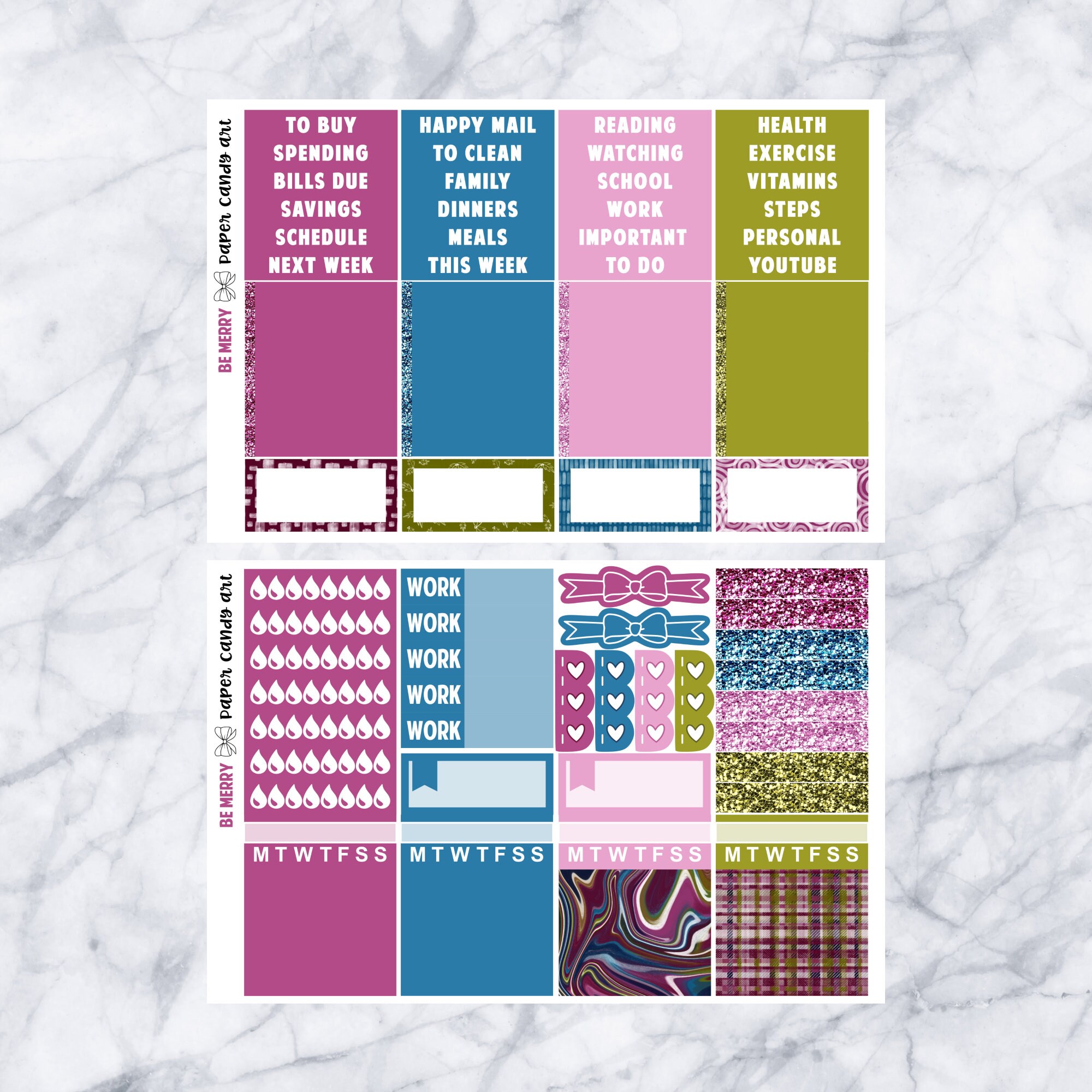 EC DELUXE Kit Be Merry // Weekly Planner Stickers Kit // Erin Condren ...