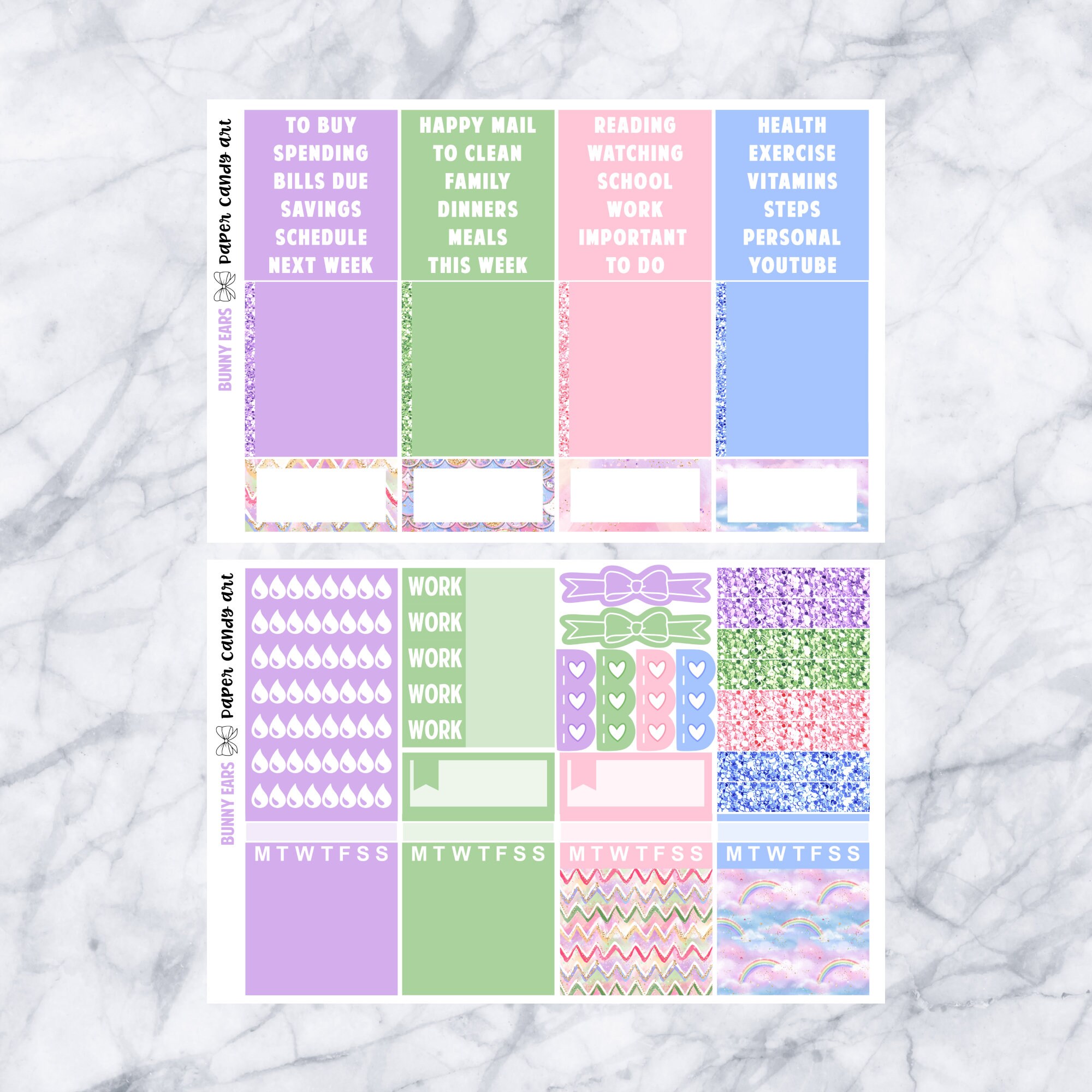 EC DELUXE Kit Bunny Ears // Weekly Planner Stickers Kit // Erin Condren ...