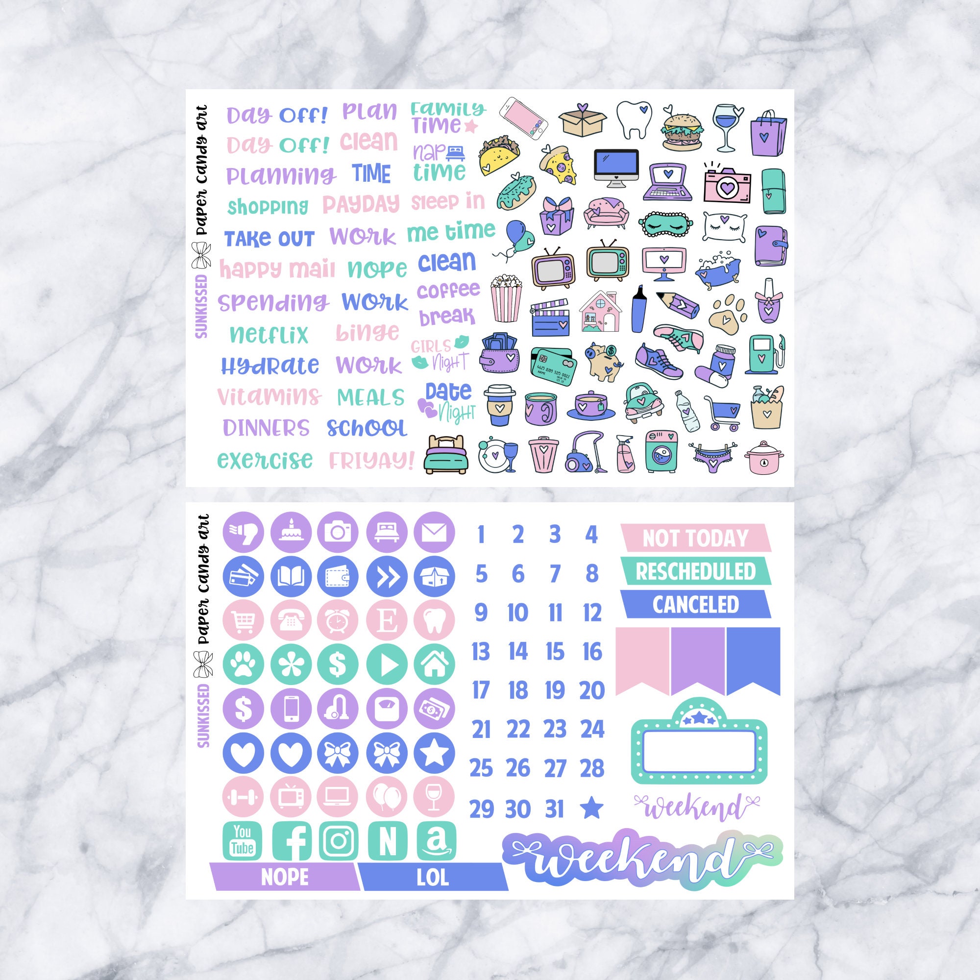 EC DELUXE Kit Sunkissed // Weekly Planner Stickers Kit // Erin Condren ...