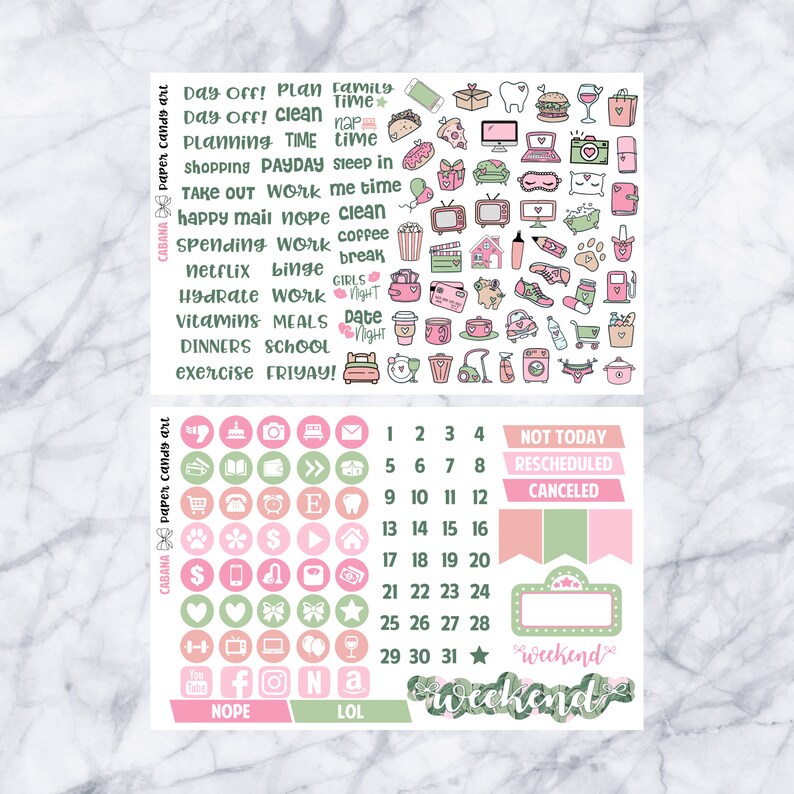 EC DELUXE Kit Cabana // Weekly Planner Stickers Kit // Erin Condren - Etsy