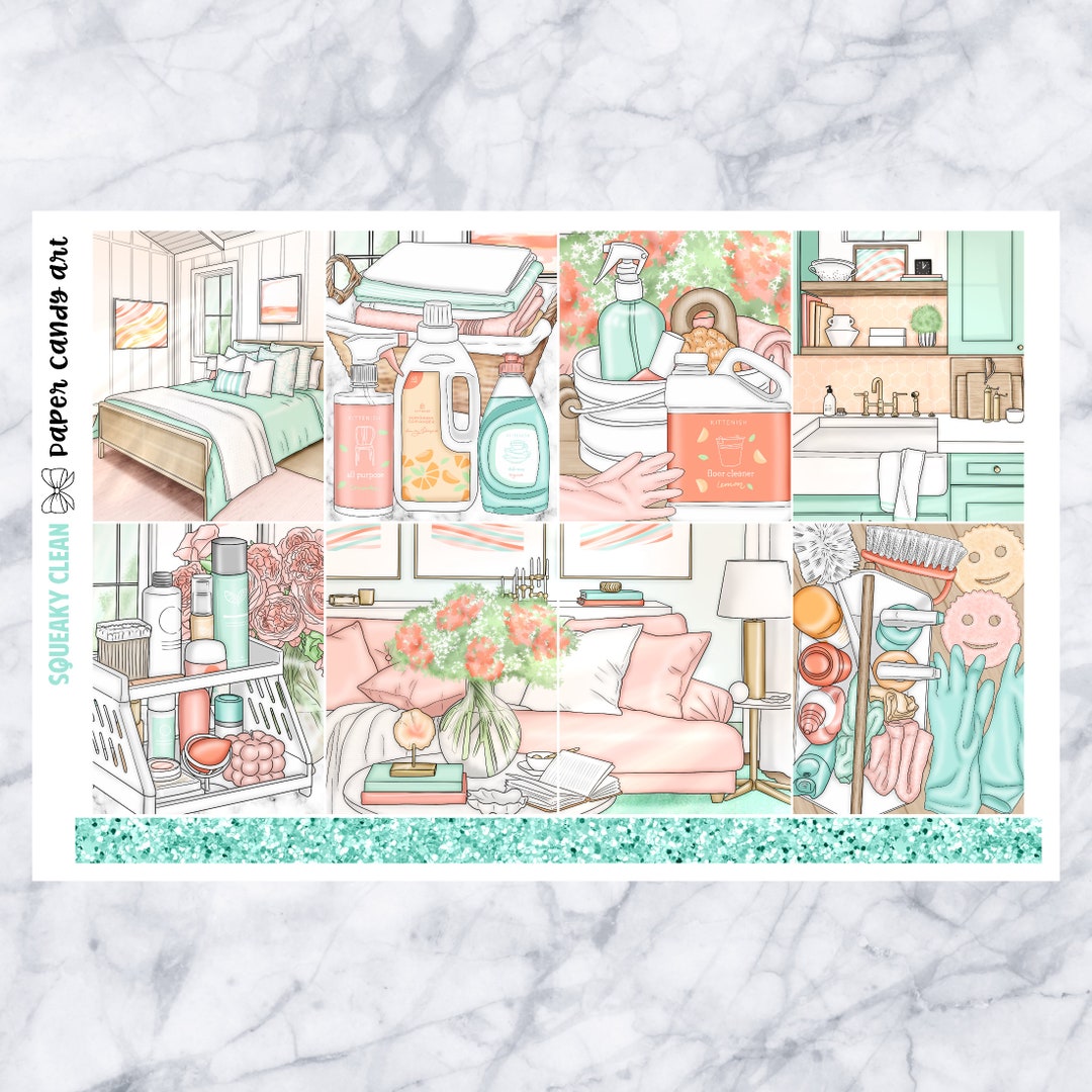 EC Kit Squeaky Clean // Weekly Planner Stickers Kit // Erin Condren - Etsy