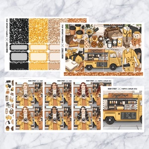 ADD-ONS Main Street // Planner Stickers // caixa dupla, cabeçalhos brilhantes, caixas completas, deco, fashion girls